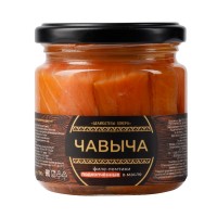 Чавыча. Филе-ломтики подкопченные в масле, 190 г Чавыча. Филе-ломтики подкопченные в масле, 190 г