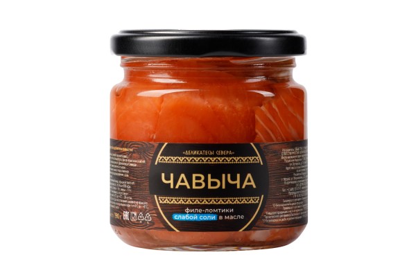 Чавыча. Филе-ломтики слабосоленые масле, 190 г