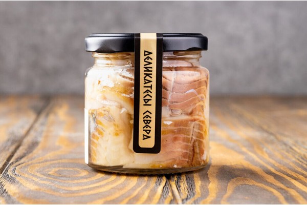 Чир якутский. Филе-ломтики слабосоленые в масле, 190 г