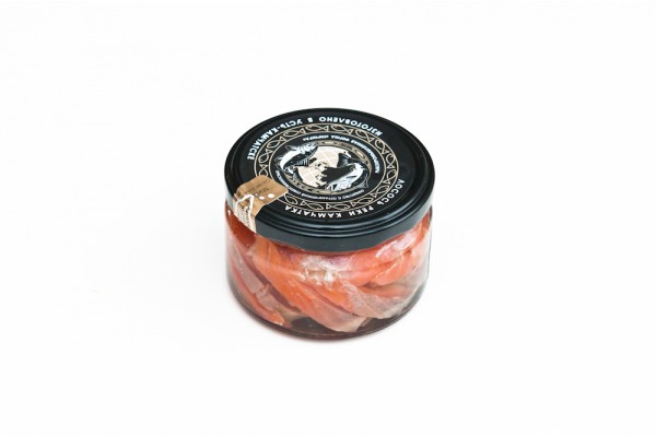 Кижуч камчатский. Филе-кусочки слабосоленые в масле, 250 г