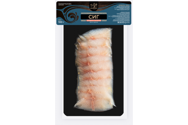 Сиг холодного копчения. Филе-нарезка, 100 г