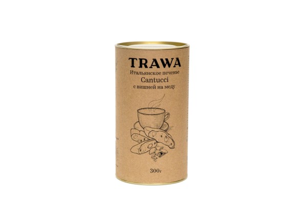 Кантуччи с вишней на меду без сахара от TRAWA, 300 гр