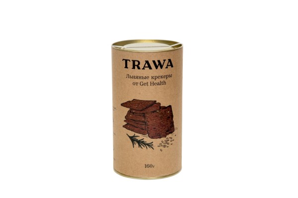 Крекеры льняные с розмарином от TRAWA, 160 г